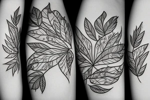 NOT MUCH AGRESIVE BEAR WITH LEAFS tattoo idea