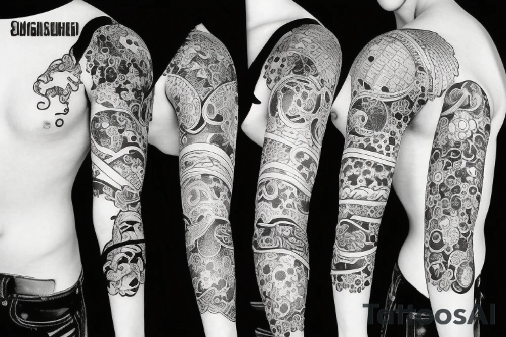 Japanese style sleeve tattoo idea