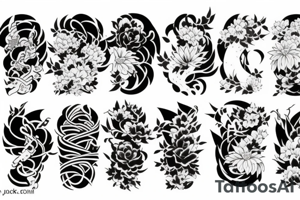 Japanese style sleeve tattoo idea