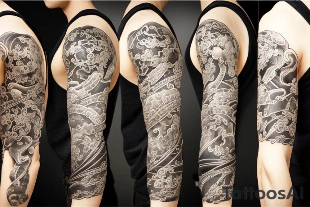 Japanese style sleeve tattoo idea