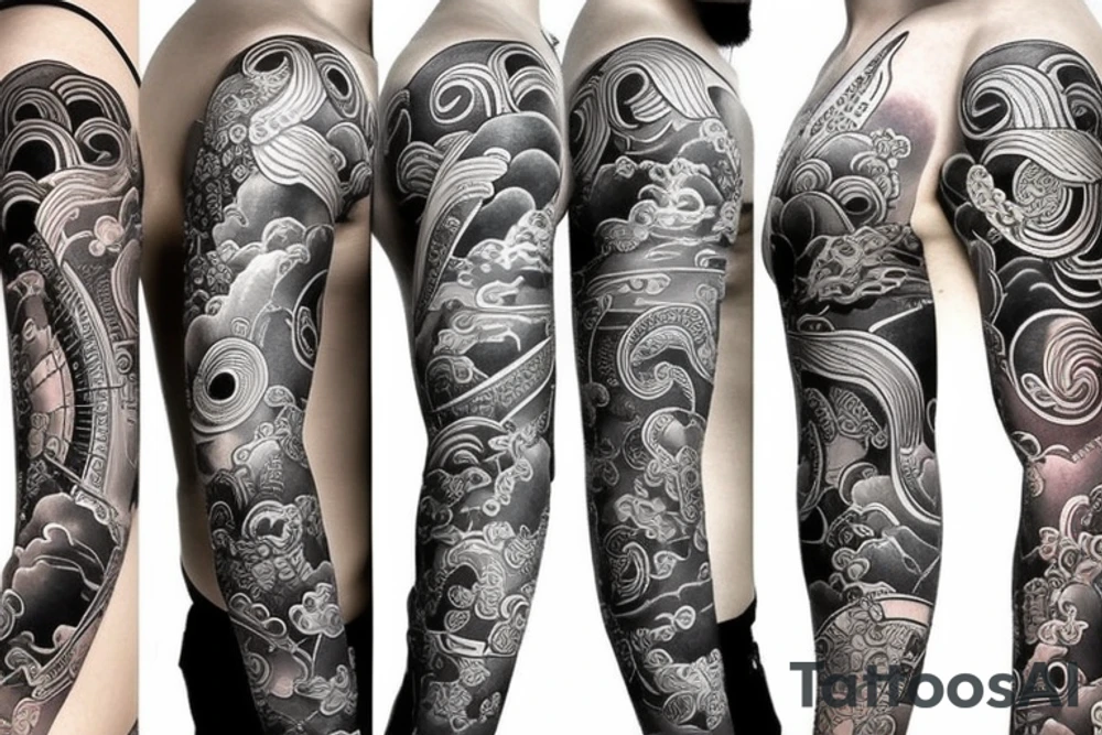 Japanese style sleeve tattoo idea