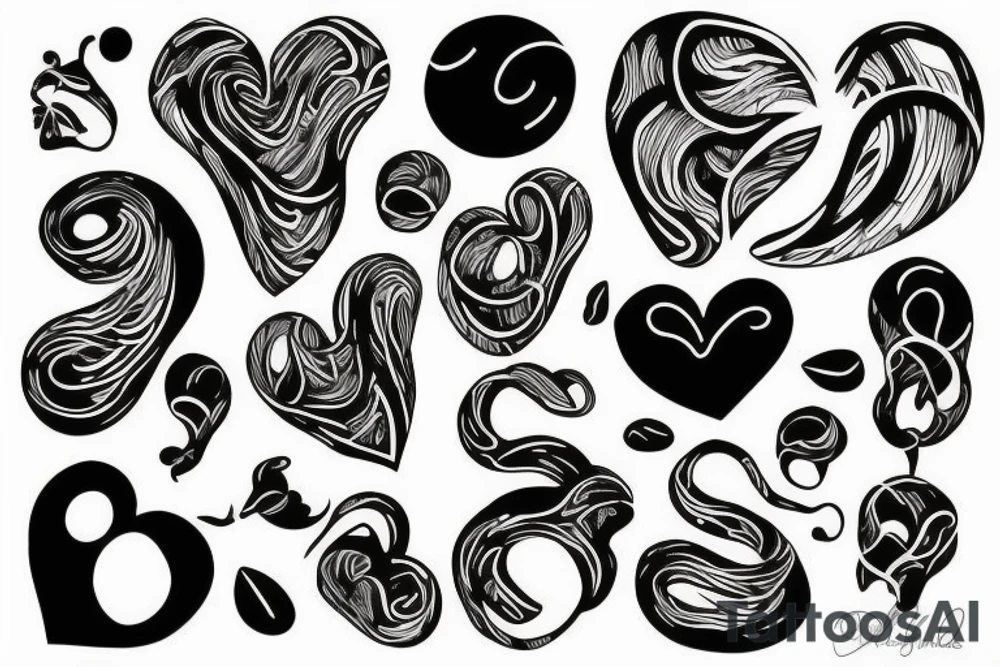 Heart morph tattoo idea