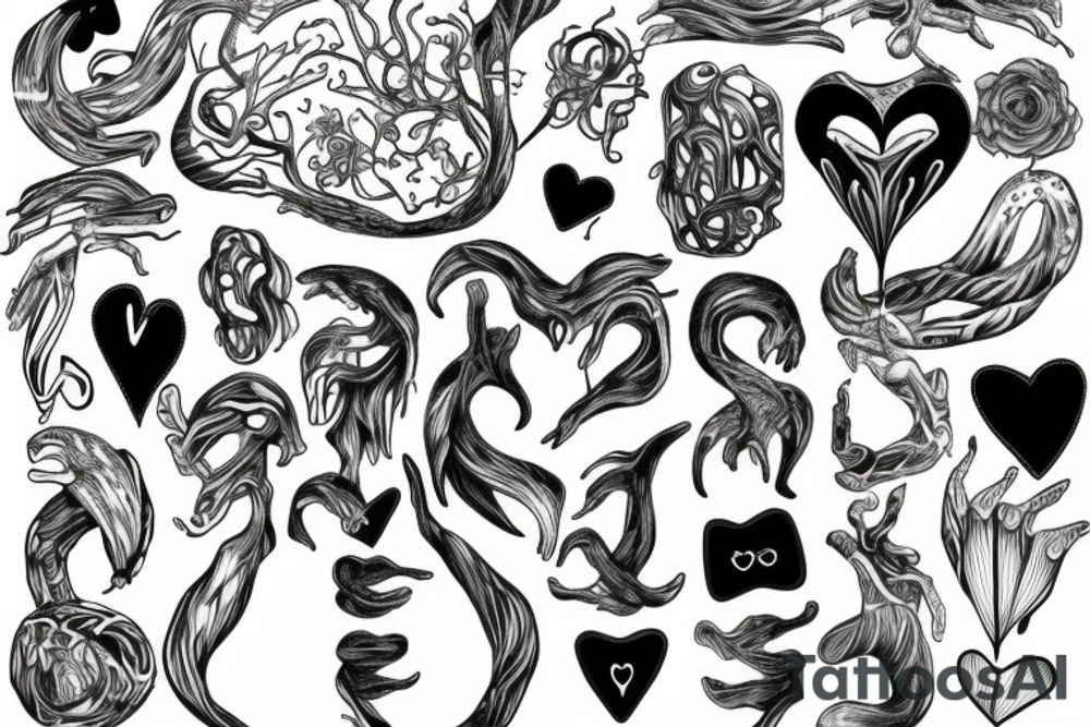 Heart morph tattoo idea