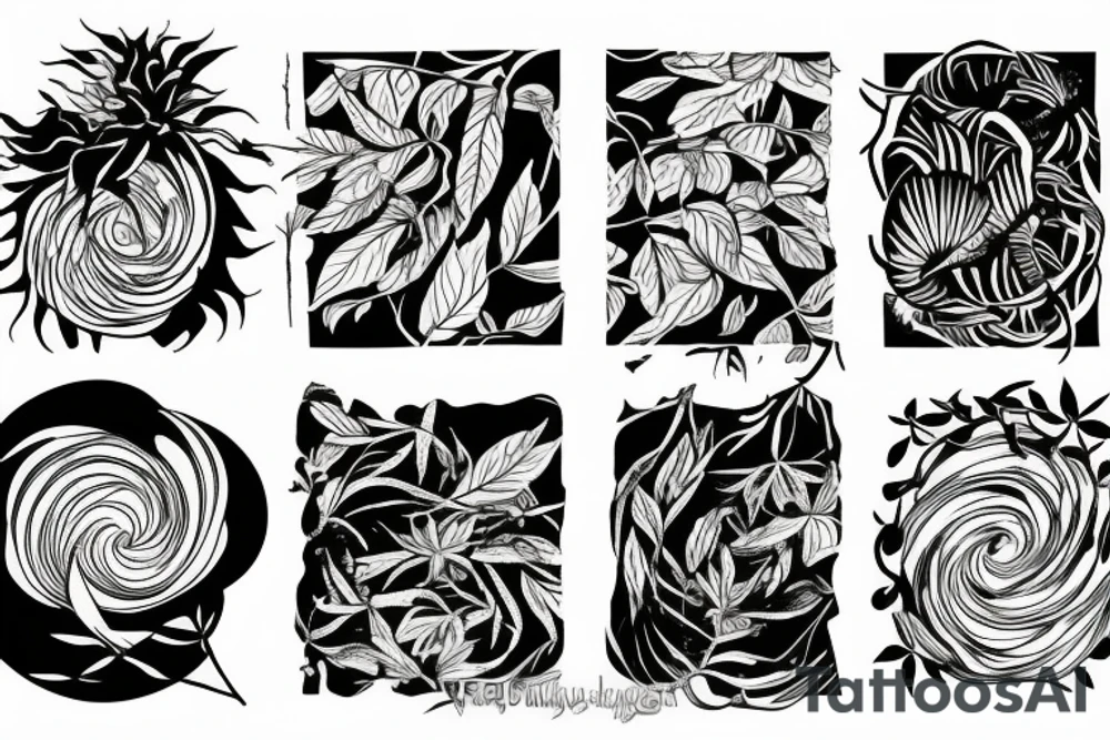 Plants morph tattoo idea