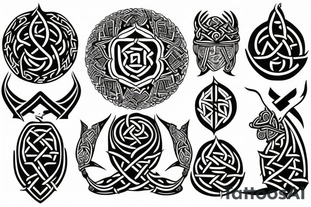 Meditating viking tattoo idea