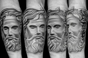 black and white realism greek zeus tattoo tattoo idea