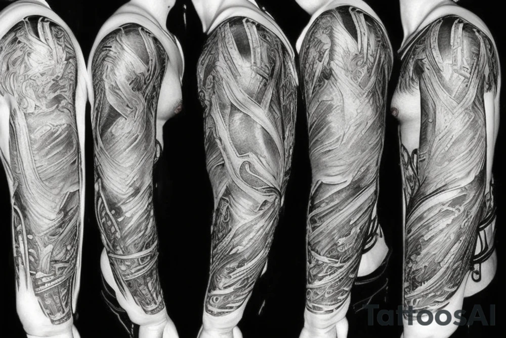 black and white realism greek zeus tattoo tattoo idea
