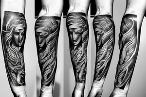 black and white realism greek zeus forearm tattoo tattoo idea