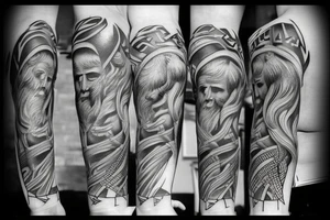black and white realism greek zeus forearm tattoo tattoo idea