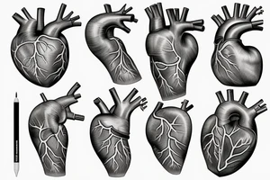 Anatomical heart tattoo idea