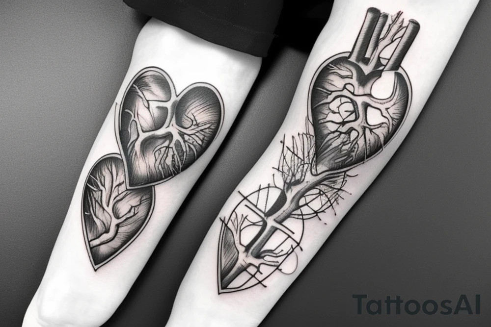 Anatomical heart tattoo idea