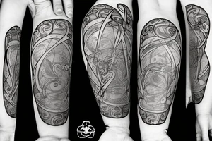 medical doctor caduceus hourglass warped spacetime tattoo idea