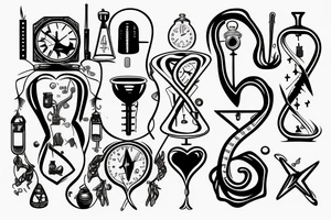 medical doctor caduceus hourglass warped spacetime tattoo idea