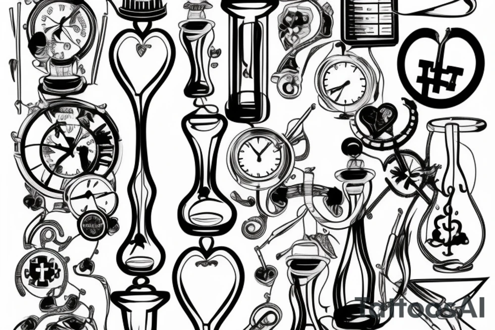medical doctor caduceus hourglass tattoo idea
