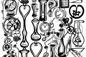medical doctor caduceus hourglass tattoo idea