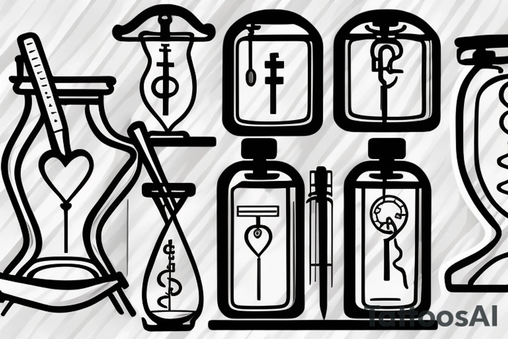 medical doctor caduceus hourglass tattoo idea