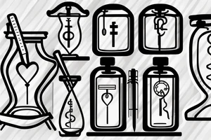 medical doctor caduceus hourglass tattoo idea