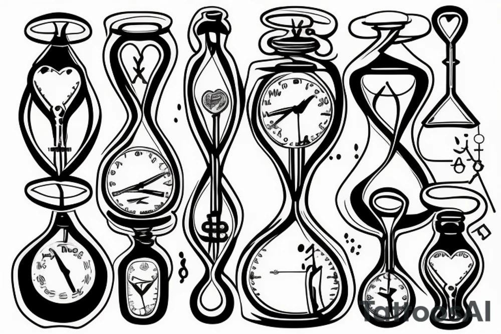 medical doctor caduceus hourglass tattoo idea