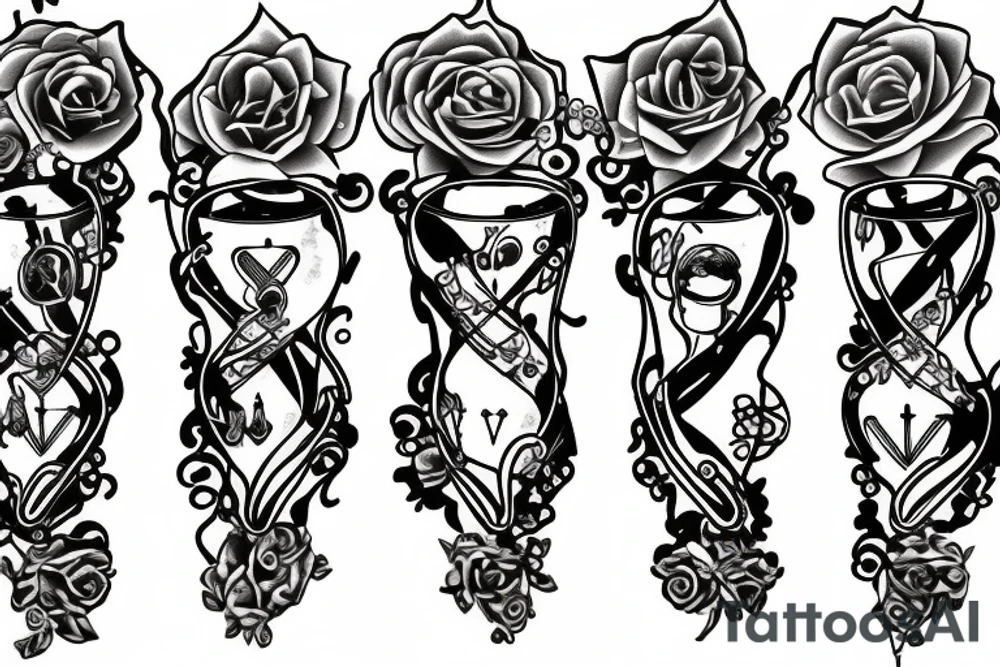 medical doctor caduceus hourglass tattoo idea