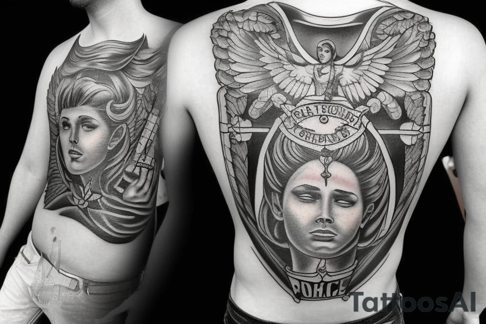 Saint Michael police tattoo idea