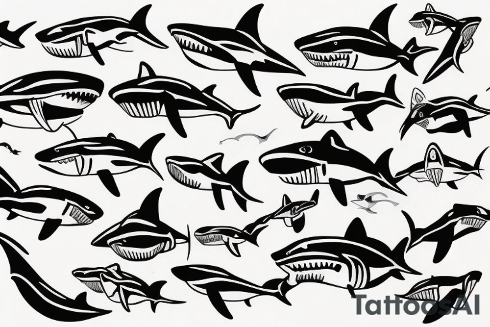 Shark face plane tattoo idea
