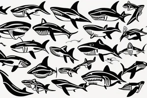 Shark face plane tattoo idea