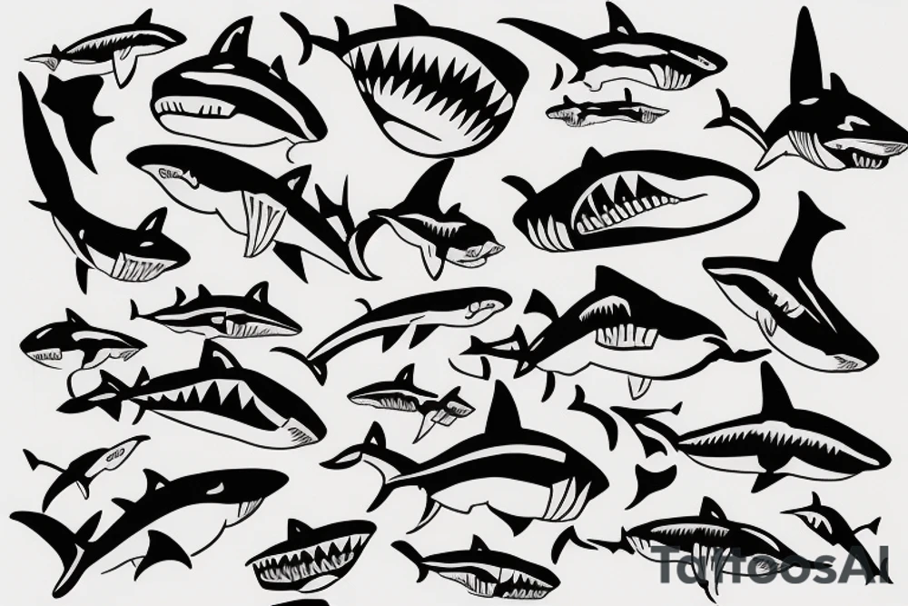 Shark face plane tattoo idea