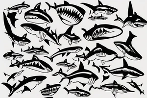 Shark face plane tattoo idea