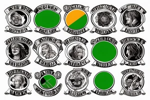 Irish flag at half mast, with the words "To Our Absent Members" below tattoo idea