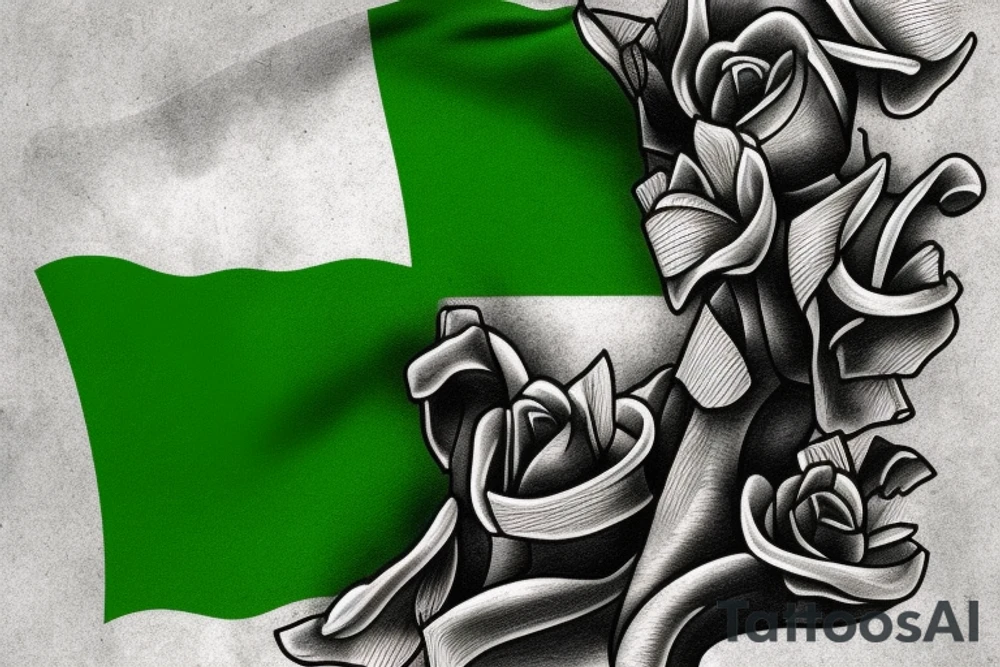 Irish flag at half mast, "To Our Absent Members" tattoo idea