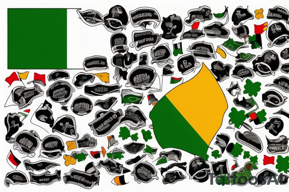 Irish flag at half mast, "To Our Absent Members" tattoo idea