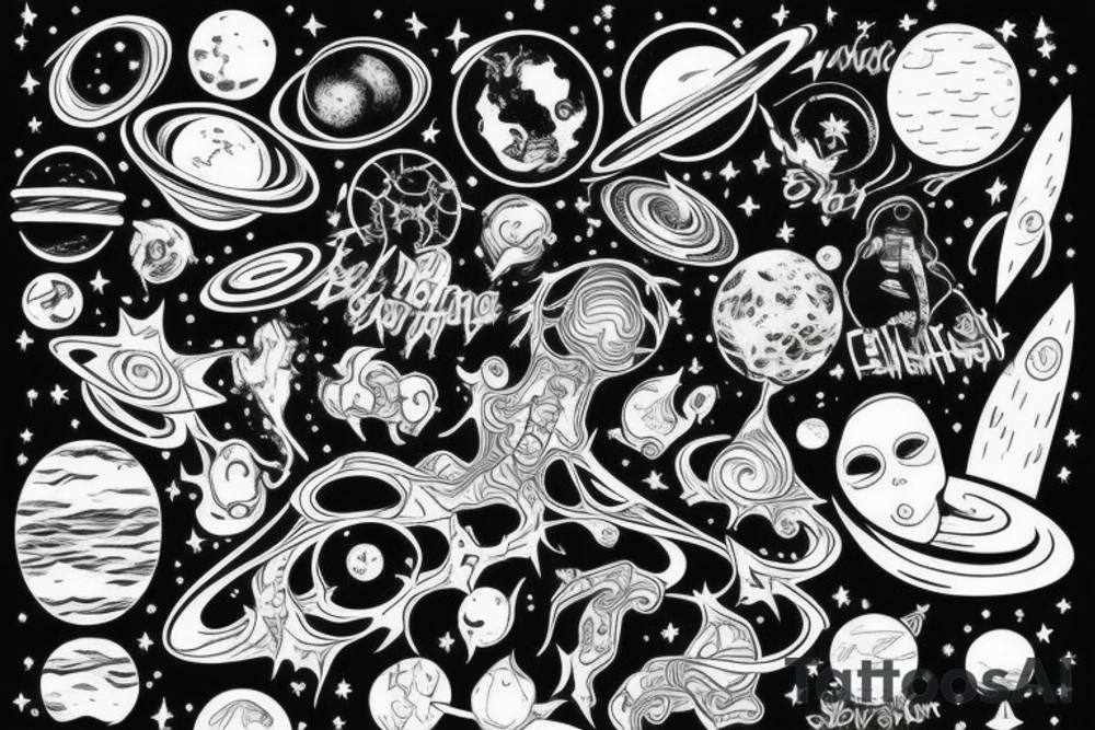 the whole universe from its beginning to the end tattoo idea