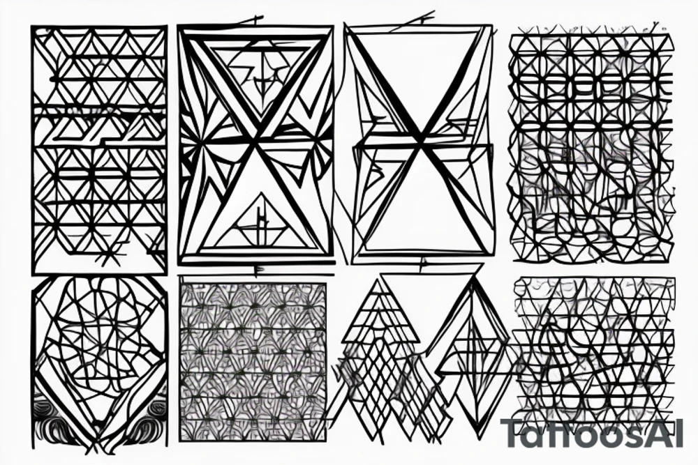 geometric fretwork tattoo idea