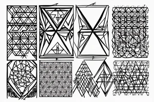 geometric fretwork tattoo idea