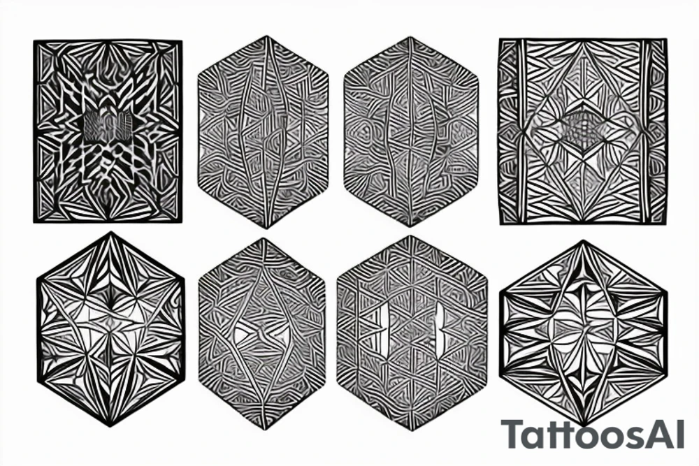 geometric fretwork tattoo idea