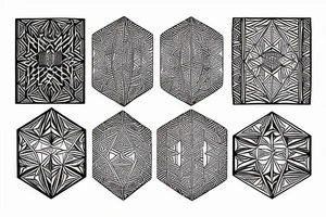 geometric fretwork tattoo idea