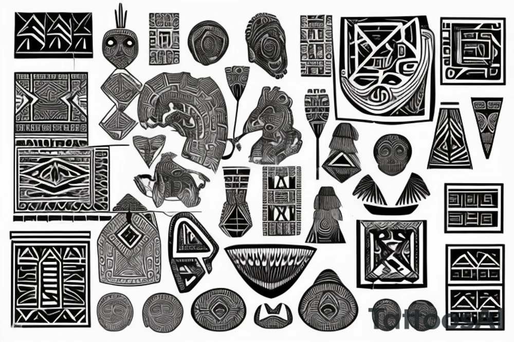 prehispanic geometric fretwork tattoo idea