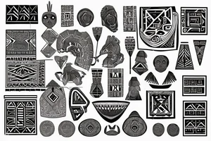 prehispanic geometric fretwork tattoo idea