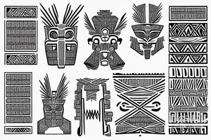 prehispanic geometric fretwork tattoo idea