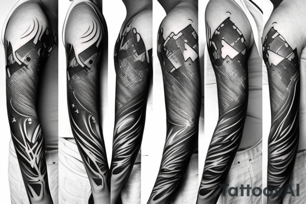 minimalist space sleeve tatoo tattoo idea