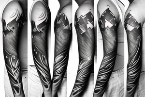 minimalist space sleeve tatoo tattoo idea