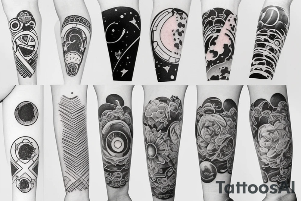 minimalist space sleeve tatoo tattoo idea