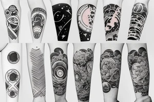 minimalist space sleeve tatoo tattoo idea