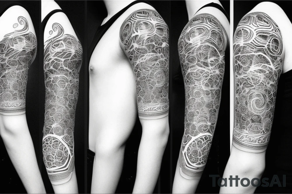 minimalist space sleeve tatoo tattoo idea