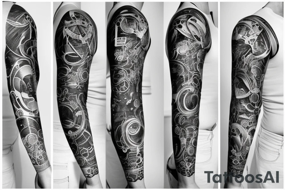 minimalist space sleeve tatoo tattoo idea