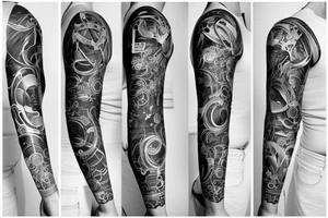 minimalist space sleeve tatoo tattoo idea