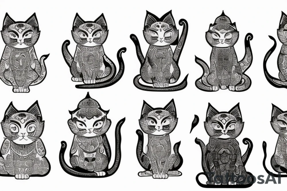 buddha cat tattoo idea