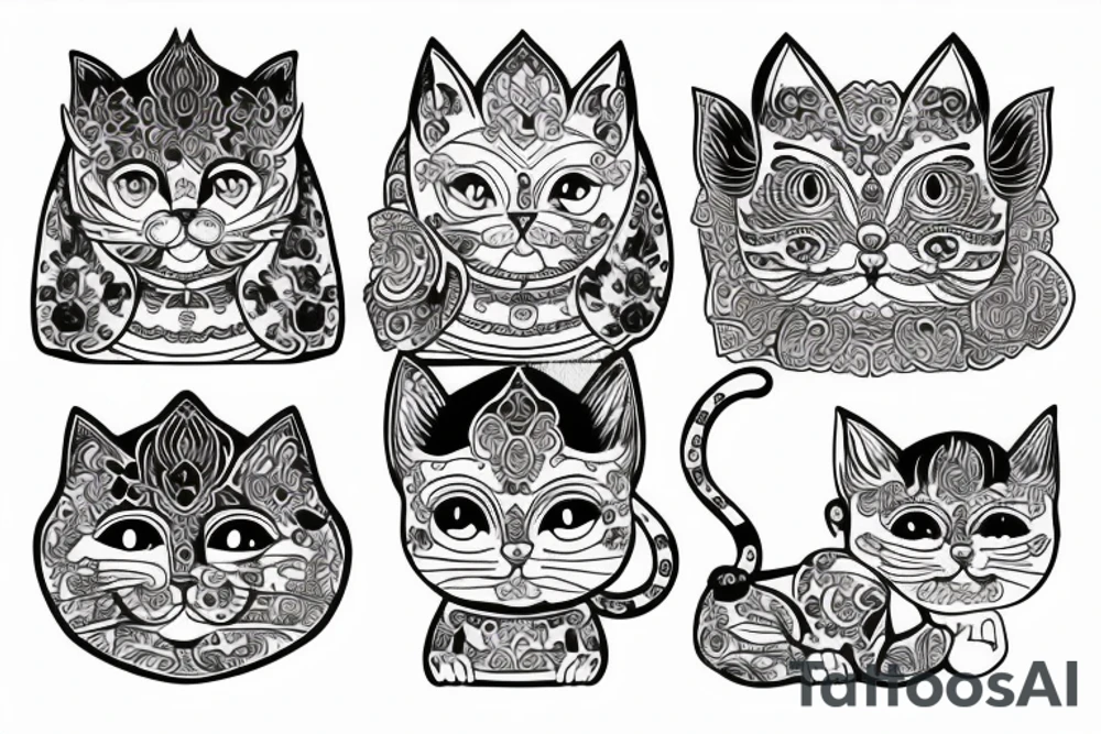 buddha cat tattoo idea