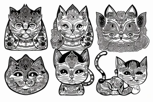 buddha cat tattoo idea