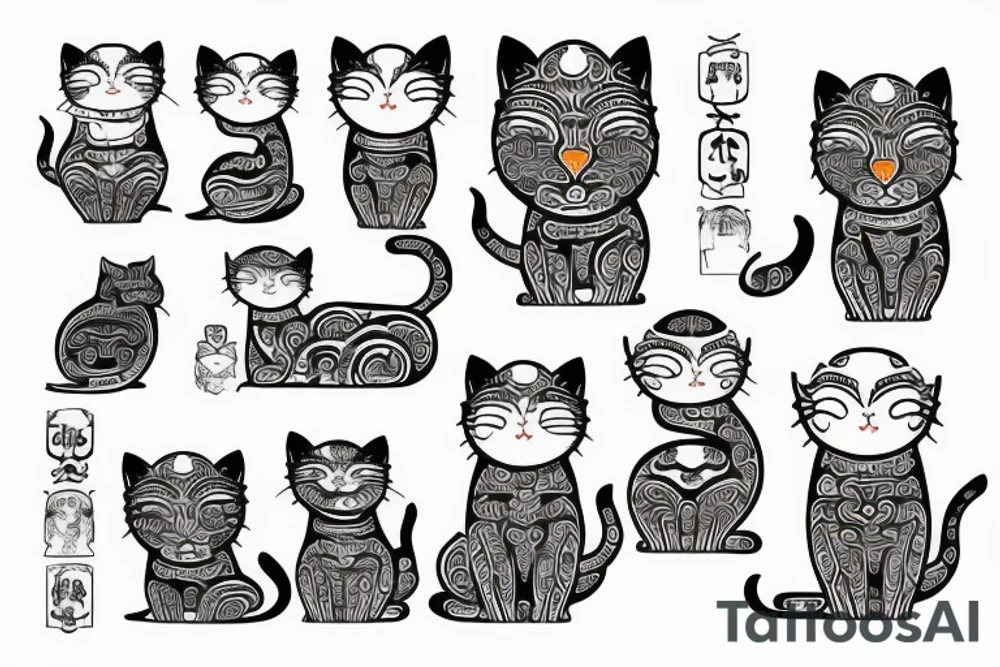 buddha cat tattoo idea